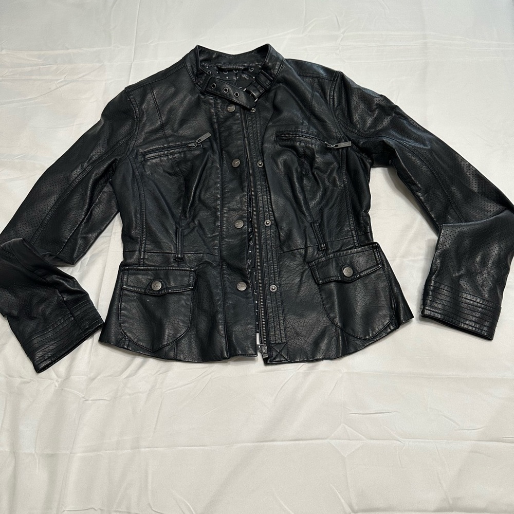 Guess black leather jacket